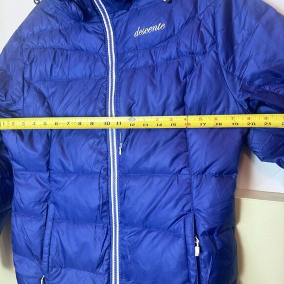 DESCENTE Down Ski Puff Jacket Coat Remove Hood Warm Parka Zipper Pockets Pack 10 - Picture 14 of 16